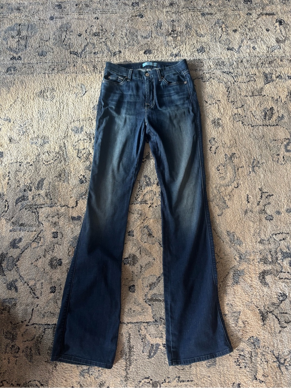 7 For All Mankind Dark Blue Straight Leg Jeans